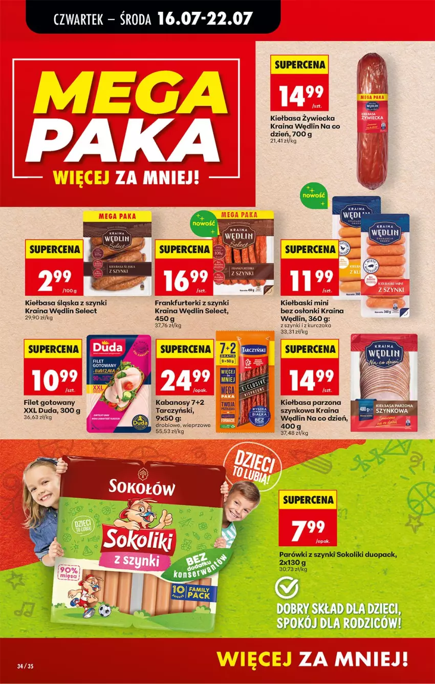 Gazetka promocyjna Biedronka - Od Czwartku - ważna 16.07 do 18.07.2026 - strona 48 - produkty: Duda, Frankfurterki, Kabanos, Kiełbasa, Kiełbasa śląska, Kurczak, Parówki, Parówki z szynki, Sok, Tarczyński