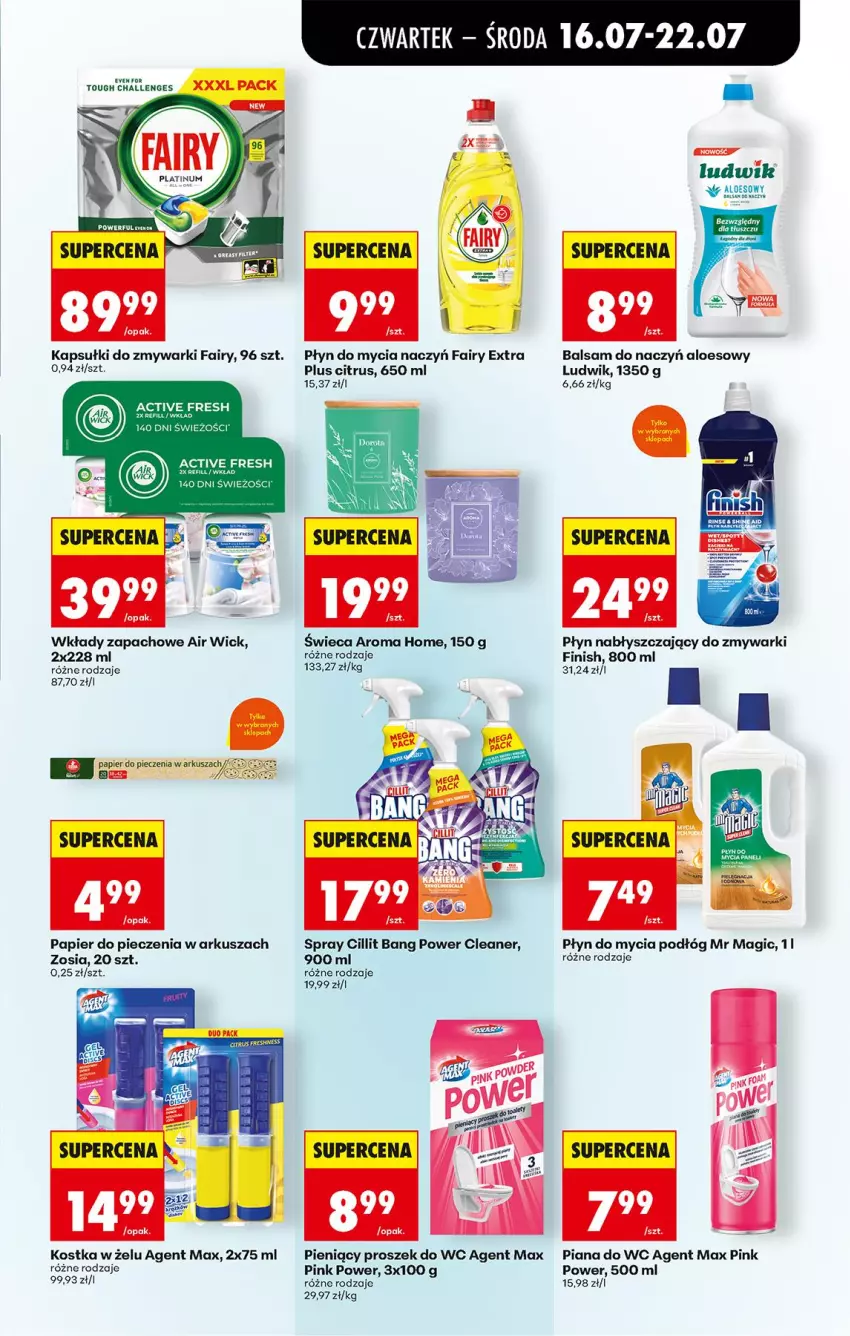 Gazetka promocyjna Biedronka - Od Czwartku - ważna 16.07 do 18.07.2026 - strona 69 - produkty: Air Wick, Cillit Bang, Do mycia naczyń, Fa, Fairy, Finish, Ludwik, Papier, Papier do pieczenia, Piec, Płyn do mycia, Płyn do mycia naczyń, Płyn do mycia podłóg, Płyn nabłyszczający, Zmywarki