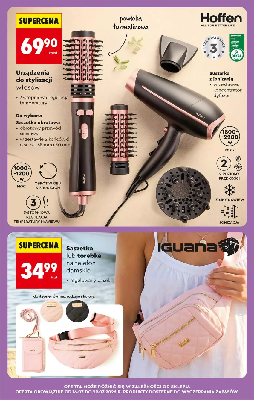Gazetka promocyjna Biedronka - Od Czwartku - ważna 16.07 do 18.07.2026 - strona 75 - produkty: Pasek, Przewód, Suszarka, Szczotka, Telefon, Top, Torebka