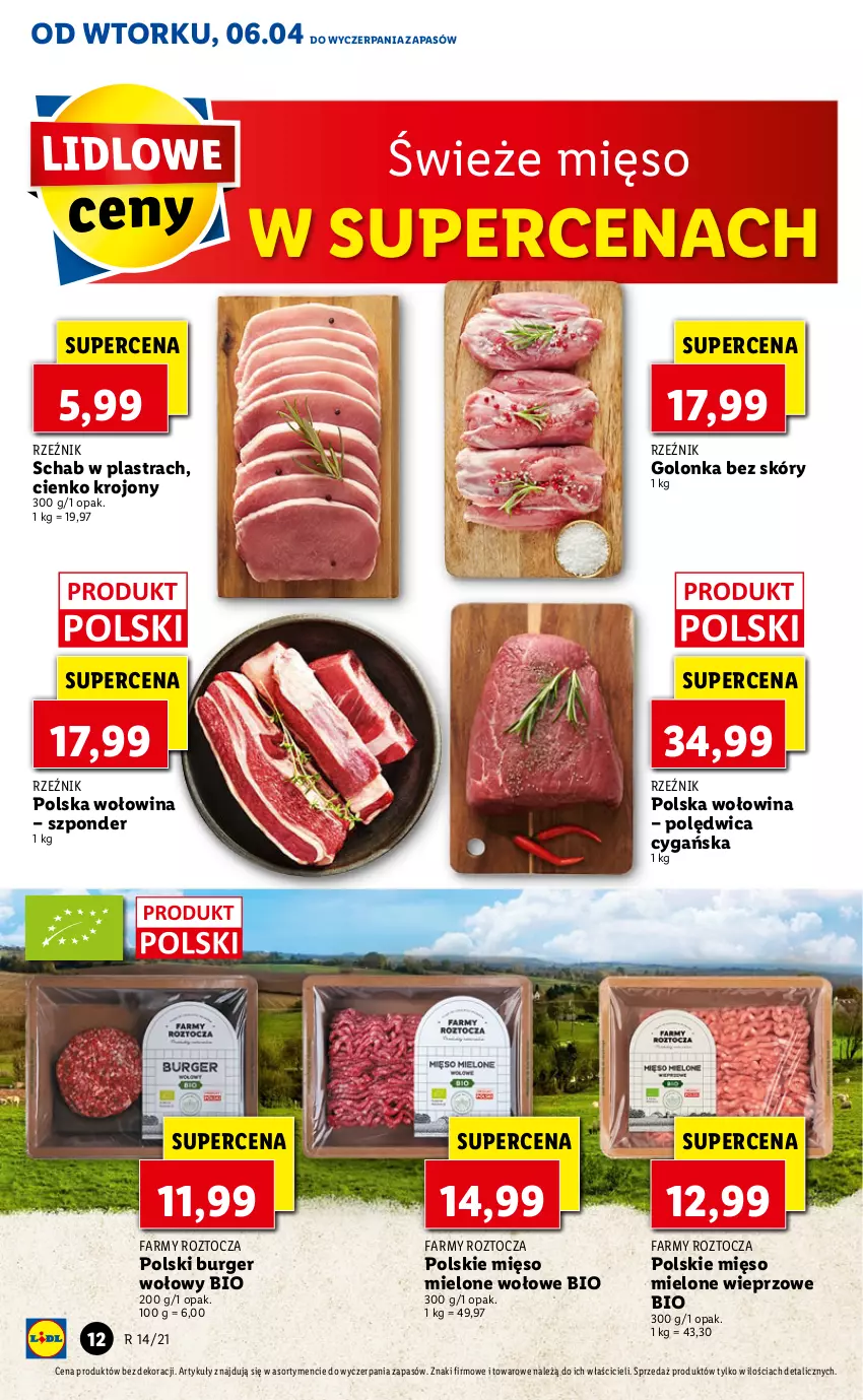 Gazetka promocyjna Lidl - GAZETKA - ważna 06.04 do 07.04.2021 - strona 12 - produkty: Burger, Fa, Mięso, Mięso mielone, Polędwica, Wołowina