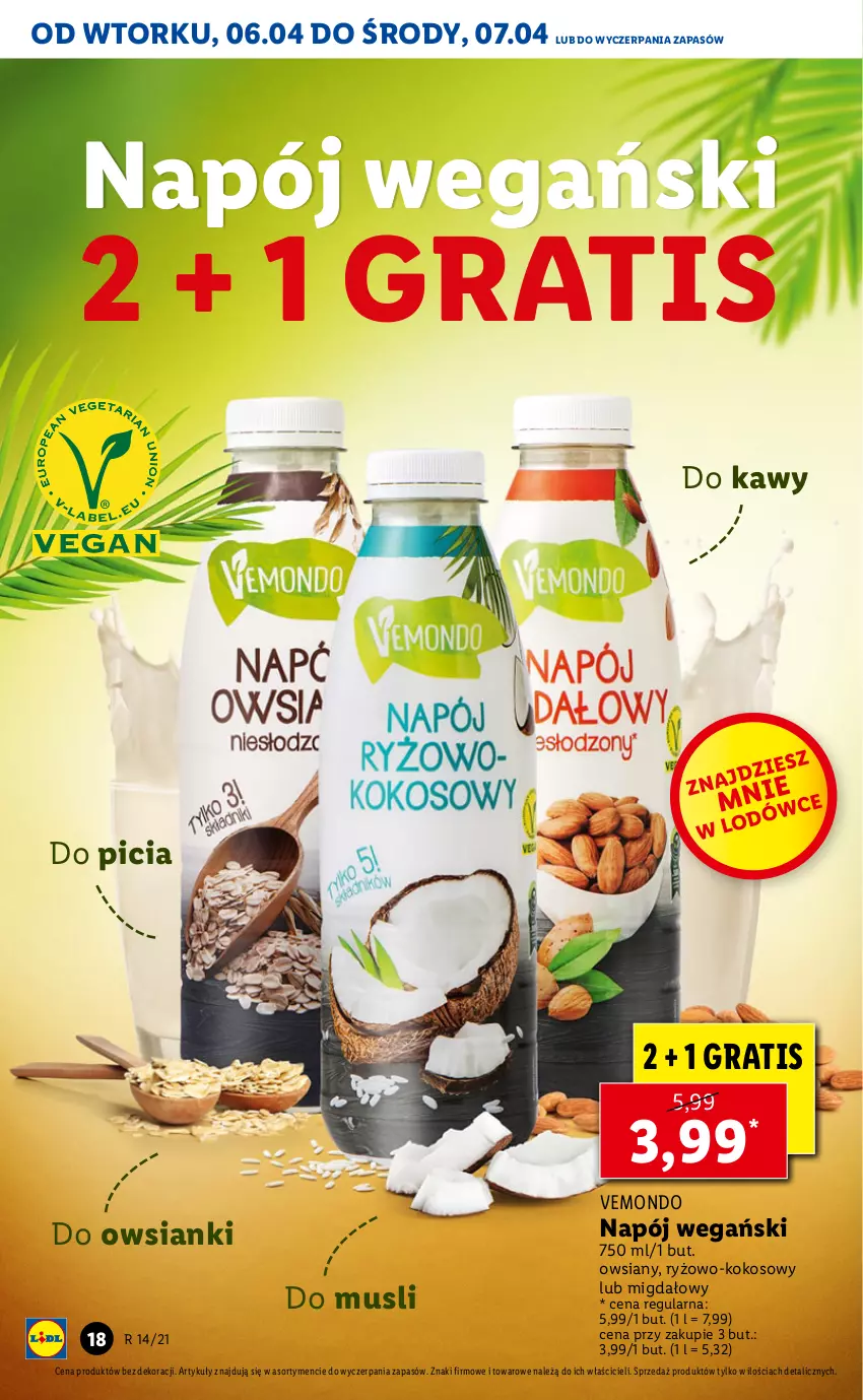 Gazetka promocyjna Lidl - GAZETKA - ważna 06.04 do 07.04.2021 - strona 18 - produkty: Gra, Kokos, Mus, Napój, Ryż