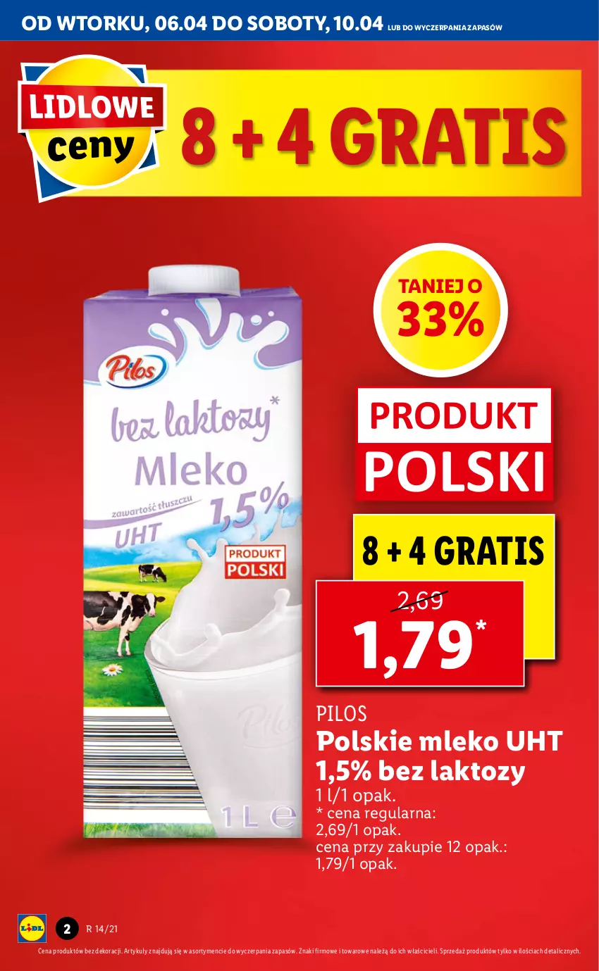 Gazetka promocyjna Lidl - GAZETKA - ważna 06.04 do 07.04.2021 - strona 2 - produkty: Gra, Mleko, Pilos