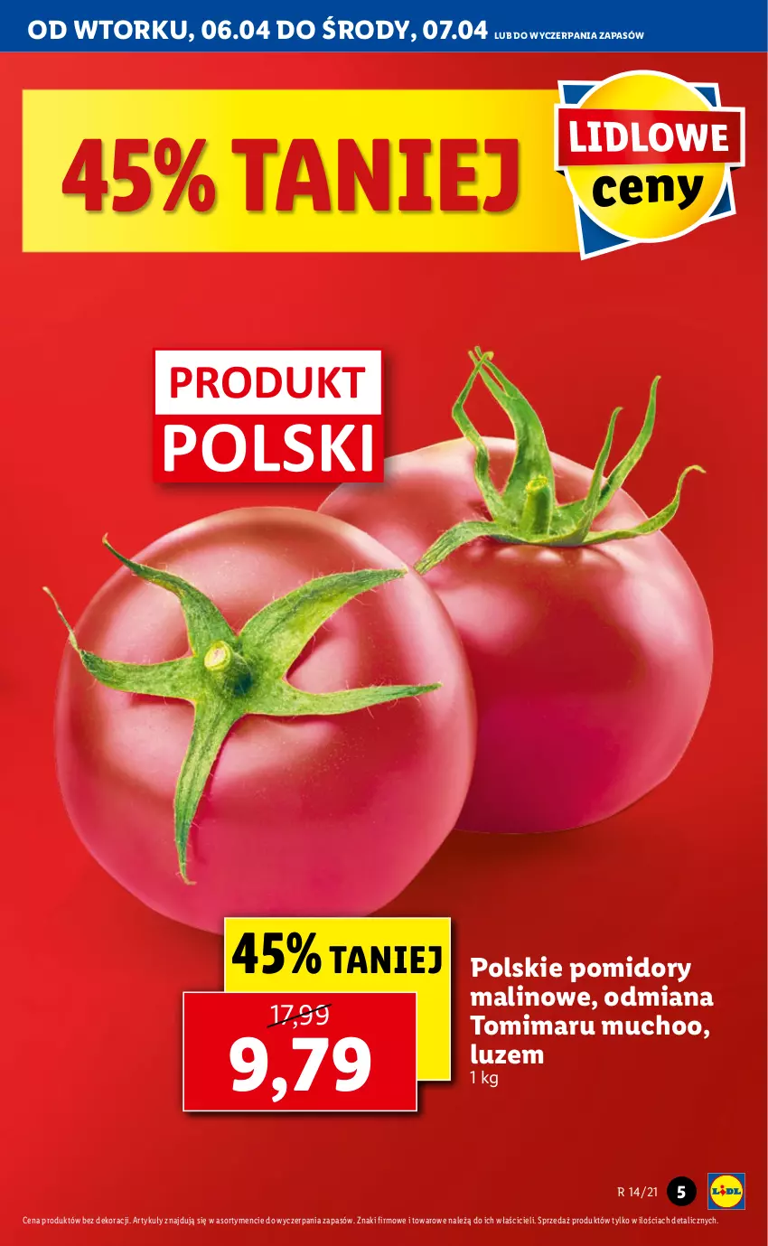 Gazetka promocyjna Lidl - GAZETKA - ważna 06.04 do 07.04.2021 - strona 5 - produkty: Pomidory