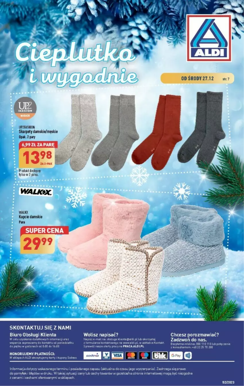 Gazetka promocyjna Aldi - ważna 27.12 do 30.12.2023 - strona 4 - produkty: Biuro, Fa, Kapcie, Karp, O nas, Por