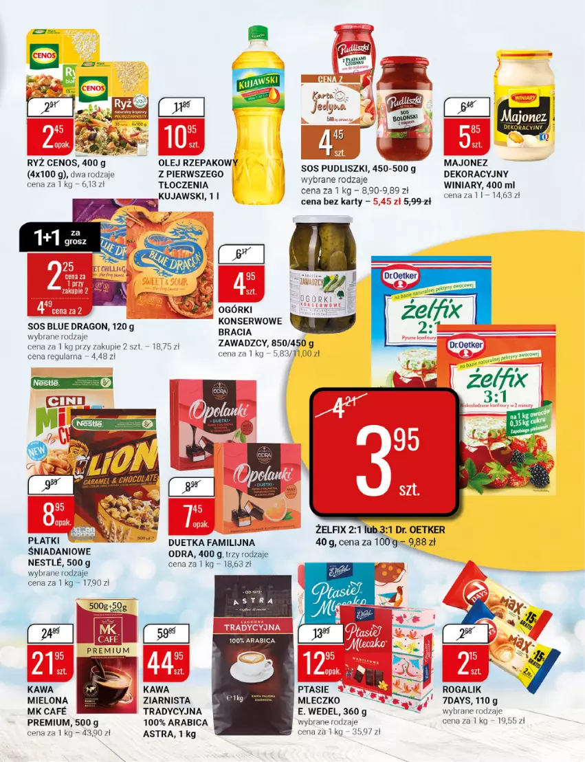 Gazetka promocyjna Bi1 - Wakacyjne pragnienie - ważna 01.06 do 07.06.2022 - strona 13 - produkty: BIC, Cenos, Danio, Dr. Oetker, E. Wedel, Fa, Kawa, Kawa mielona, Kawa ziarnista, Kujawski, Majonez, Mleczko, Ogórki konserwowe, Olej, Olej rzepakowy, Pudliszki, Rogal, Ryż, Ser, Sos, Winiary