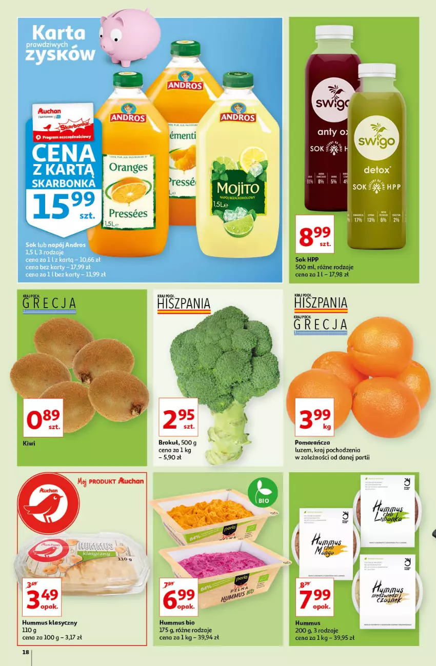 Gazetka promocyjna Auchan - Pięknego Dnia Kobiet Hipermarkety - ważna 04.03 do 10.03.2021 - strona 18 - produkty: HP, Hummus, Mus, Sok