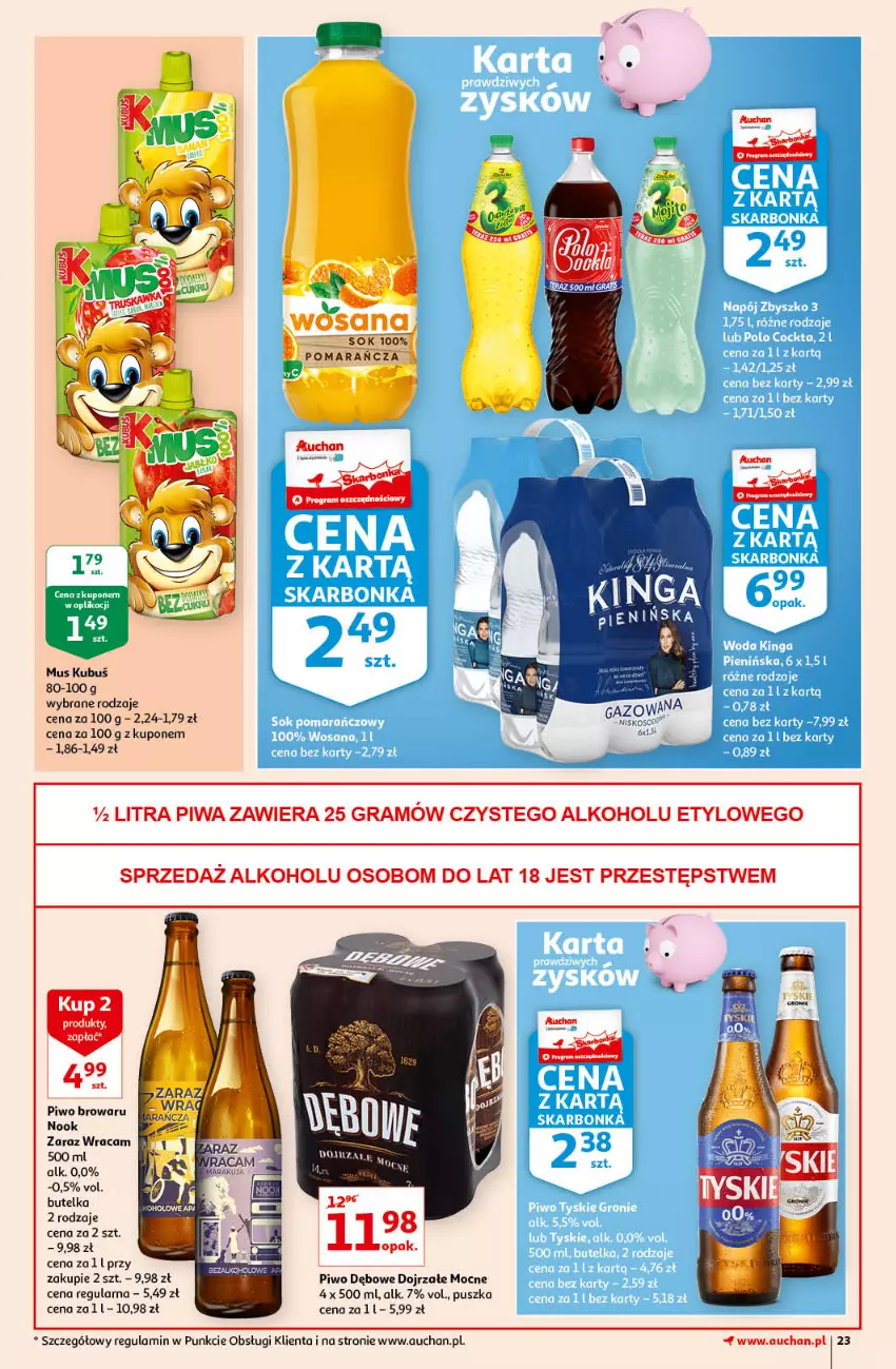 Gazetka promocyjna Auchan - Pięknego Dnia Kobiet Hipermarkety - ważna 04.03 do 10.03.2021 - strona 23 - produkty: Gra, Kubuś, Mus, Piwa, Piwo, Sok