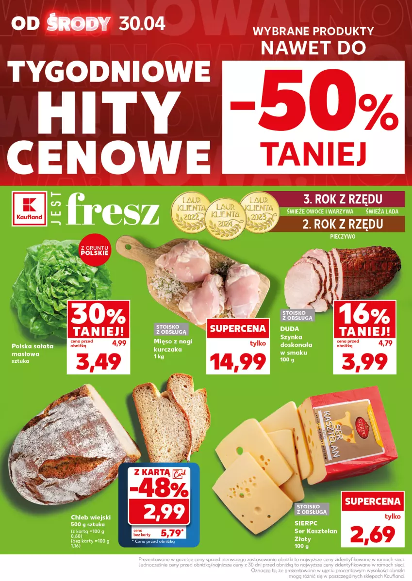 Gazetka promocyjna Kaufland - Mocny Start - ważna 05.05 do 07.05.2025 - strona 4 - produkty: Chleb, Duda, Kasztelan, Mięso, Owoce, Piec, Pieczywo, Sałat, Ser, Ser Kasztelan, Warzywa