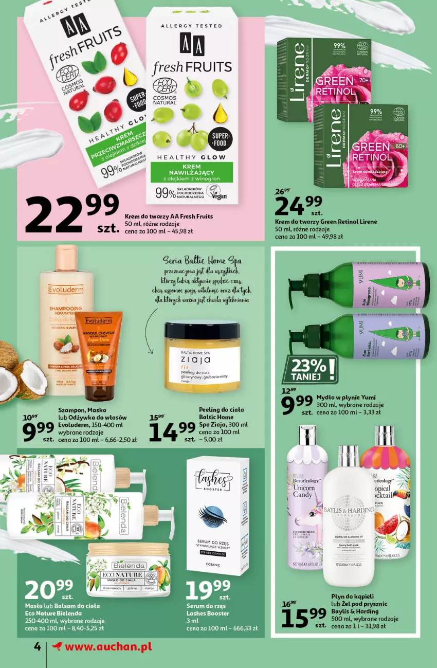 Gazetka promocyjna Auchan - Pięknego Dnia Kobiet Supermarkety - ważna 04.03 do 10.03.2021 - strona 4 - produkty: Balsam do ciała, Bielenda, Booster, Candy, Gra, Krem do twarzy, Lirene, Maska, Masło, Mop, Mydło, Mydło w płynie, Odżywka, Olej, Peeling, Płyn do kąpieli, Rum, Ser, Serum, Szampon, Wino, Ziaja