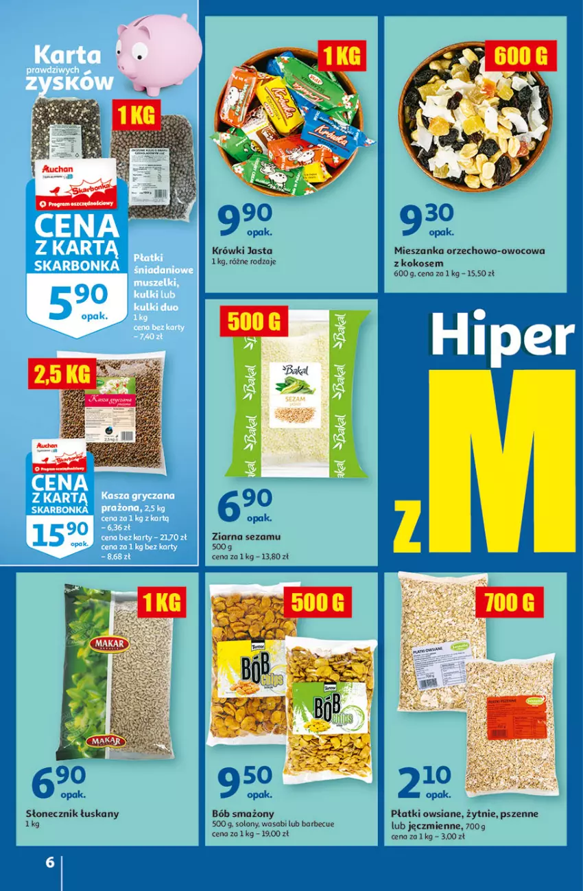 Gazetka promocyjna Auchan - Hiperoszczędzanie w wersji Maxi Paki Hipermarkety - ważna 16.09 do 22.09.2021 - strona 6 - produkty: Kokos, Płatki owsiane, Sezam, Wasa