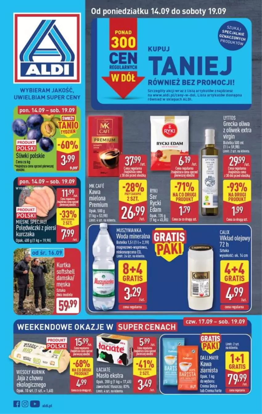 Gazetka promocyjna Aldi - Pełna oferta - ważna 14.09 do 19.09.2026 - strona 1 - produkty: Edam, Klej, Magnez, Oliwa, Rycki Edam, SEKO, Woda, Woda mineralna