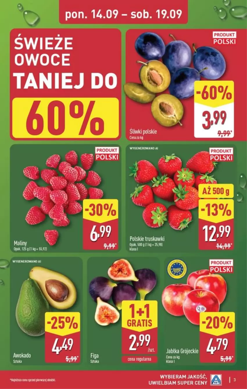 Gazetka promocyjna Aldi - Pełna oferta - ważna 14.09 do 19.09.2026 - strona 3 - produkty: LANA, Maliny, Owoce, Truskawki