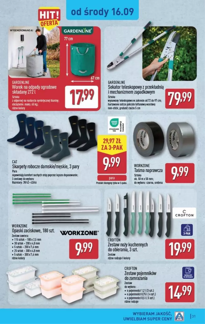 Gazetka promocyjna Aldi - Pełna oferta - ważna 14.09 do 19.09.2026 - strona 31 - produkty: Karp, Noż, Pojemnik, Sekator, Taśma naprawcza, Teleskop