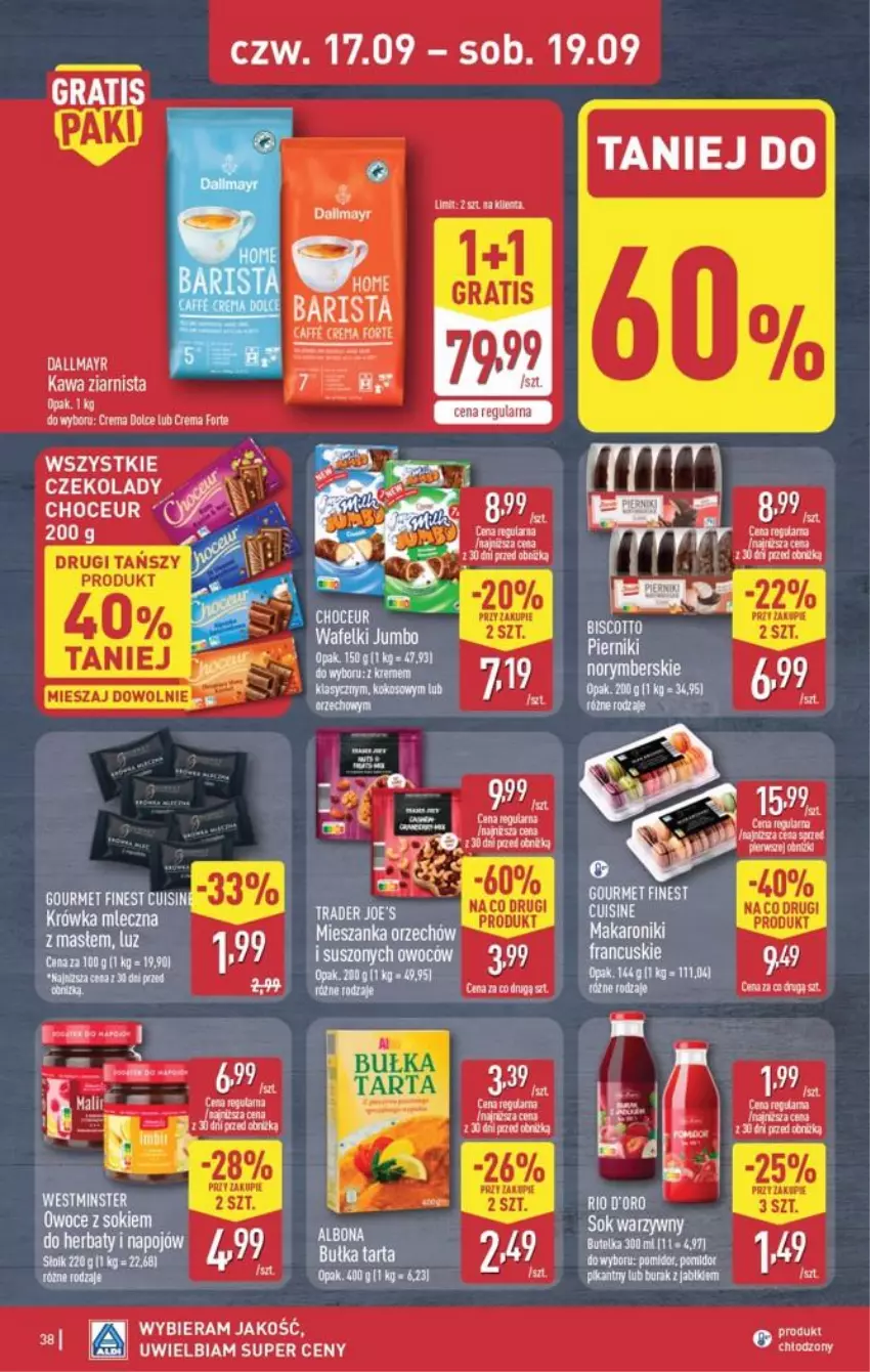 Gazetka promocyjna Aldi - Pełna oferta - ważna 14.09 do 19.09.2026 - strona 38 - produkty: Bułka, Gra, Kawa, Kawa ziarnista, Kret, Piec, Sok, Tarta