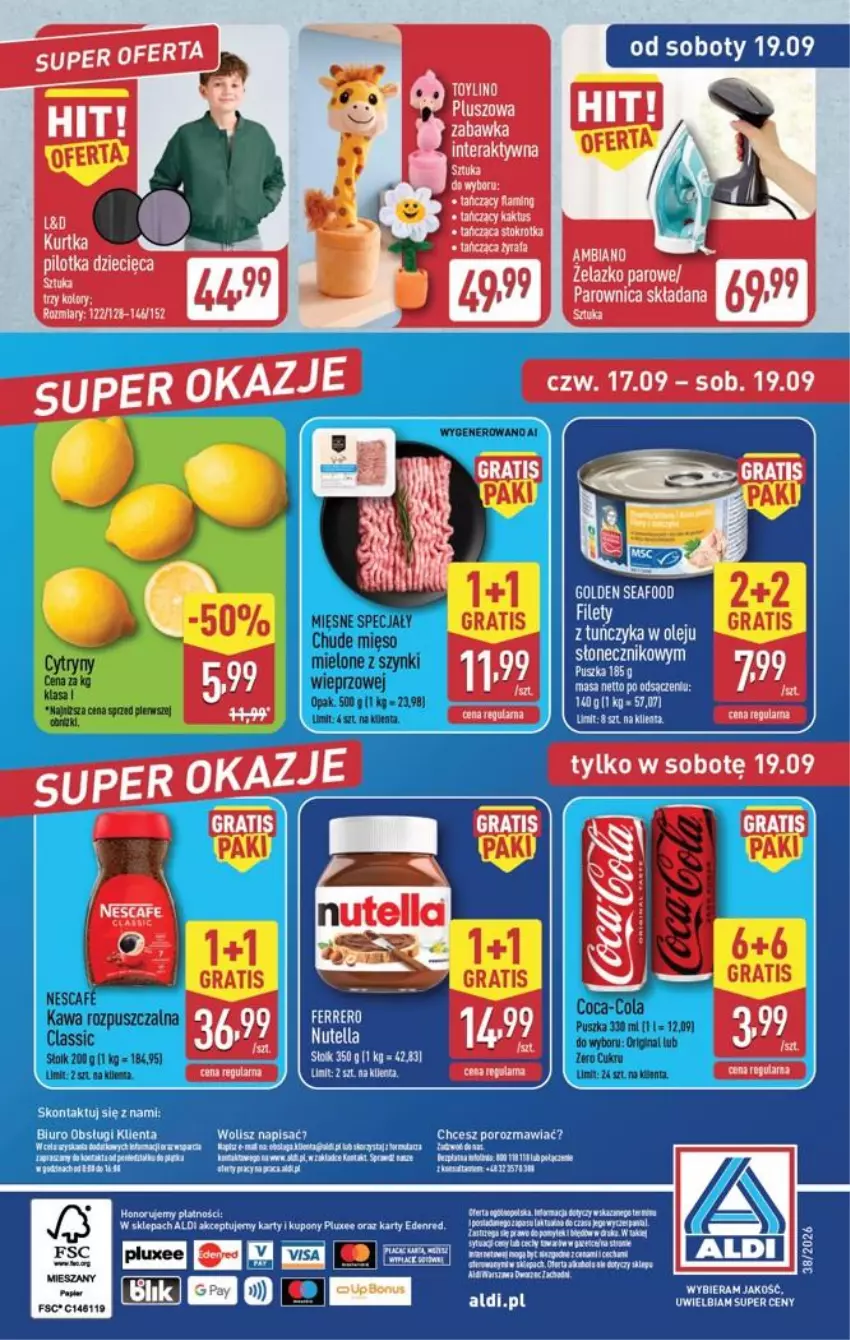 Gazetka promocyjna Aldi - Pełna oferta - ważna 14.09 do 19.09.2026 - strona 50 - produkty: Fa, Gin, Kawa, Kurtka, LG, Mięsne specjały, Mięso, Olej, Parownica, Tera