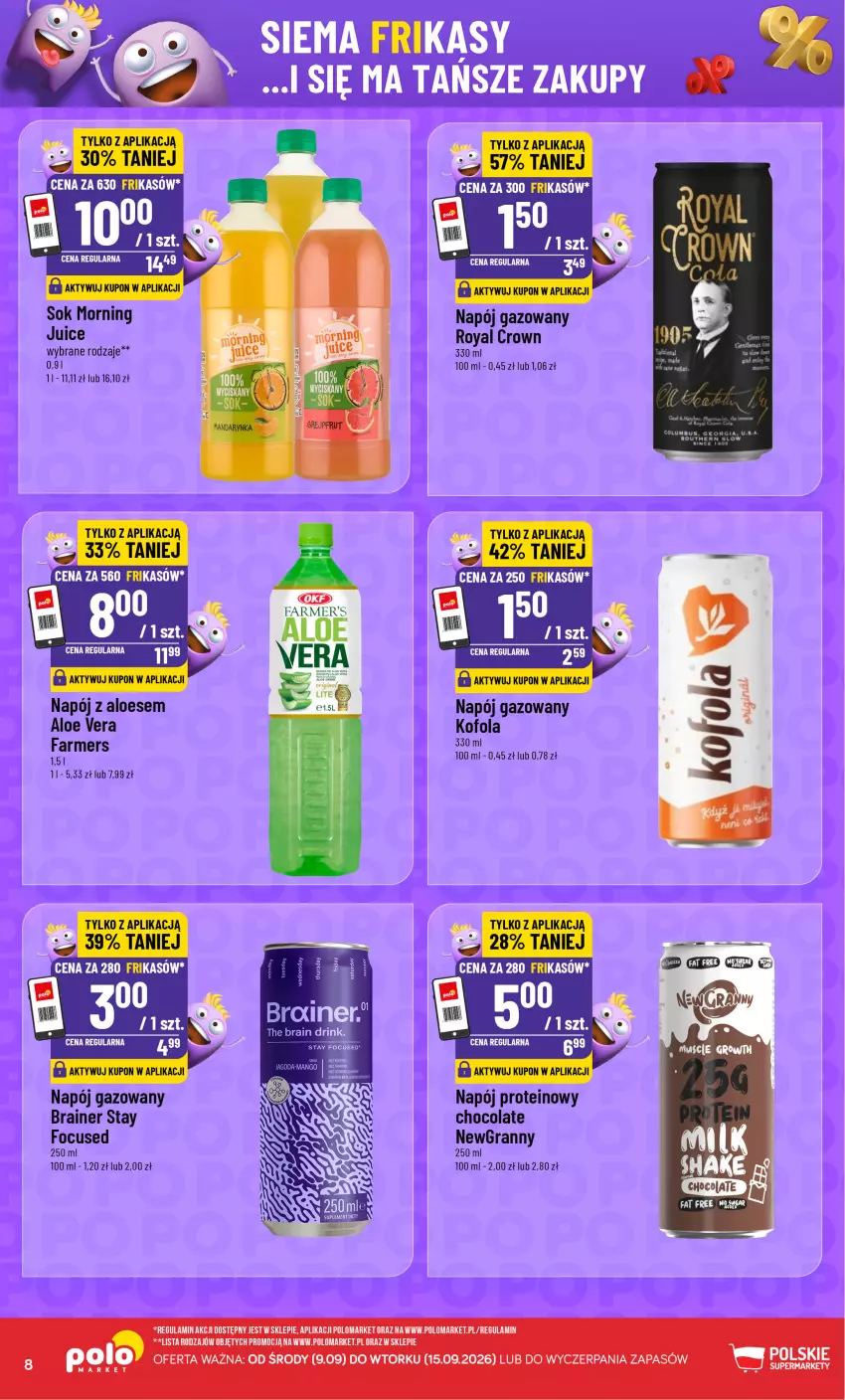 Gazetka promocyjna PoloMarket - Frikasy od 9.09 - ważna 09.09 do 15.09.2026 - strona 8 - produkty: Aloe vera, Gra, LG, Napój, Napój gazowany, Sok