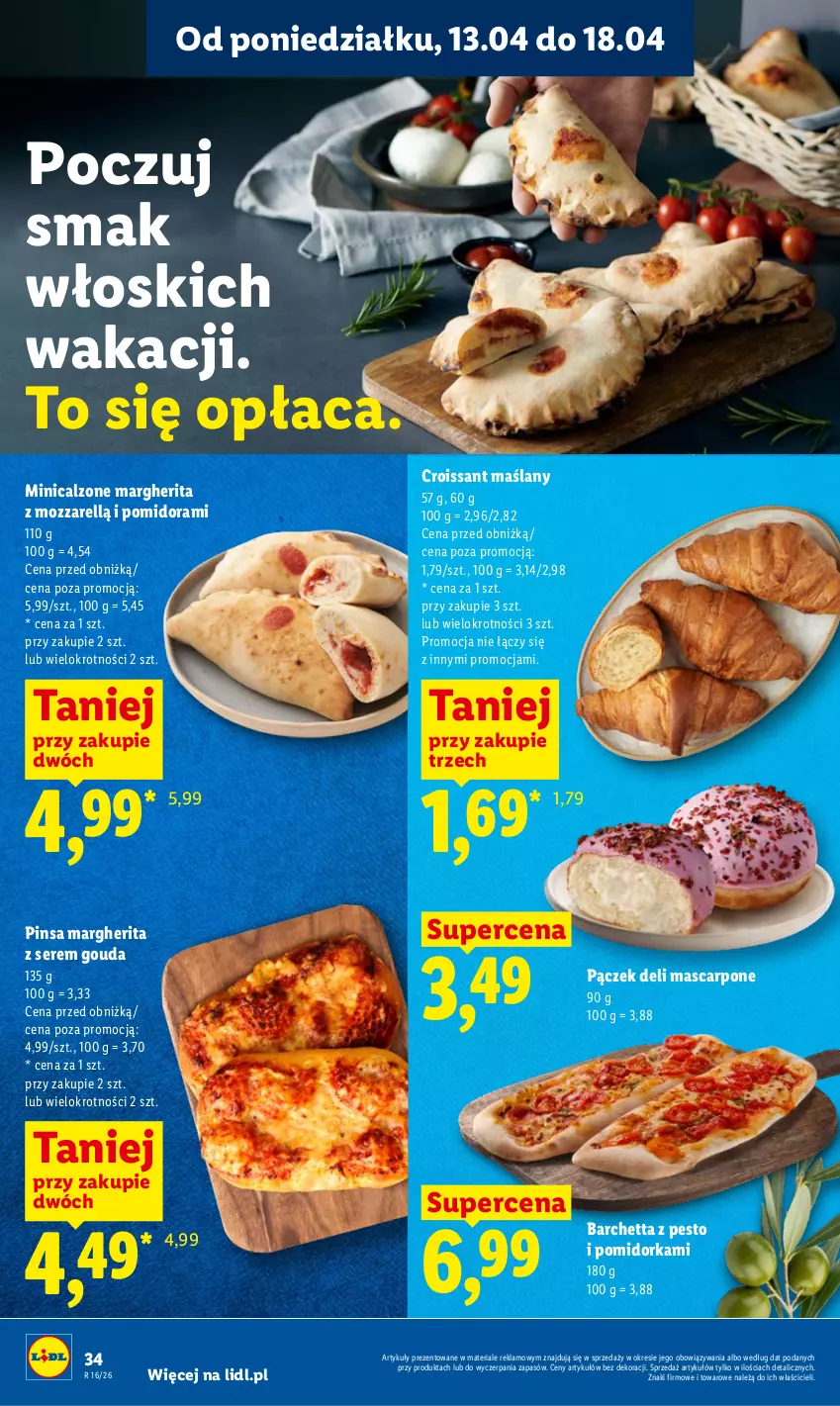 Gazetka promocyjna Lidl - Gazetka ważna od 13.04 do 15.04 - ważna 13.04 do 15.04.2026 - strona 34 - produkty: Croissant, Gouda, Mascarpone, Orka, Pączek, Pesto, Ser