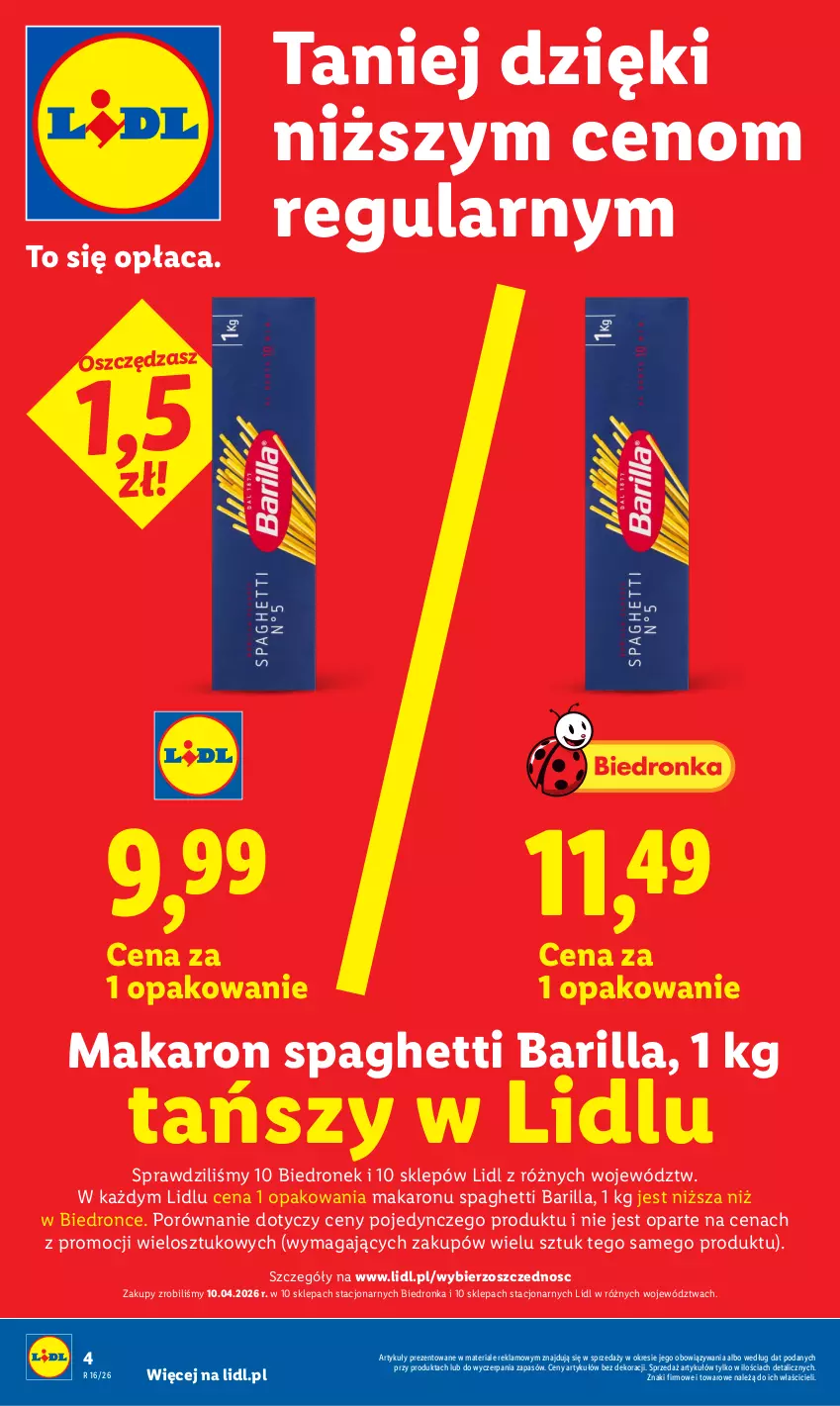 Gazetka promocyjna Lidl - Gazetka ważna od 13.04 do 15.04 - ważna 13.04 do 15.04.2026 - strona 4 - produkty: Barilla, Makaron, Por, Spaghetti