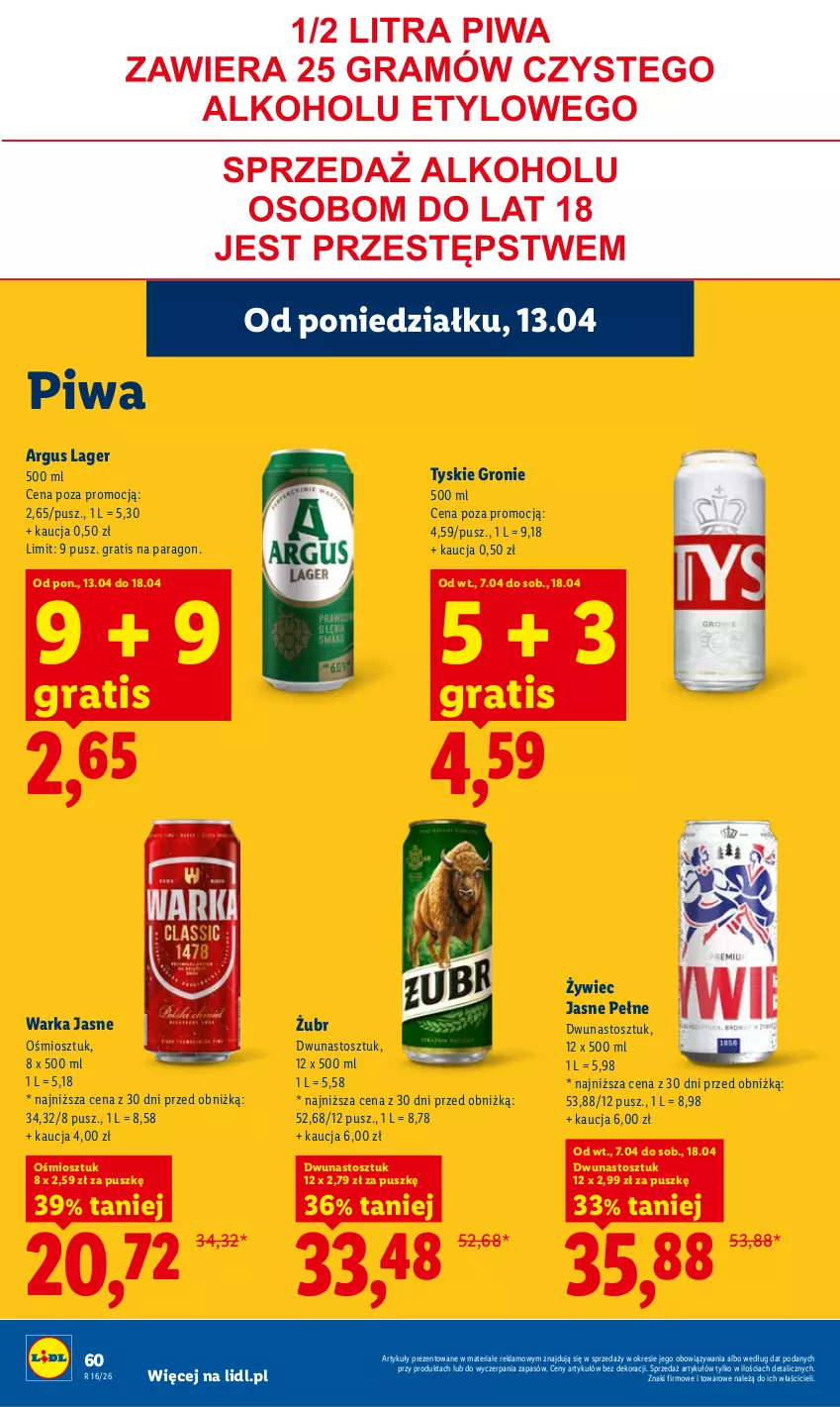 Gazetka promocyjna Lidl - Gazetka ważna od 13.04 do 15.04 - ważna 13.04 do 15.04.2026 - strona 66 - produkty: Gra, Piwa, Tyskie, Warka