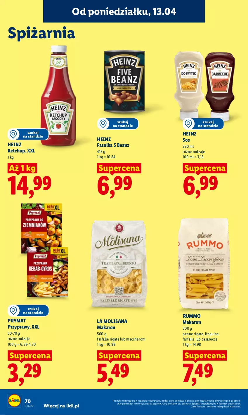 Gazetka promocyjna Lidl - Gazetka ważna od 13.04 do 15.04 - ważna 13.04 do 15.04.2026 - strona 76 - produkty: Fa, Heinz, Isana, Ketchup, Makaron, Penne, Prymat, Przyprawy, Rum, Sos
