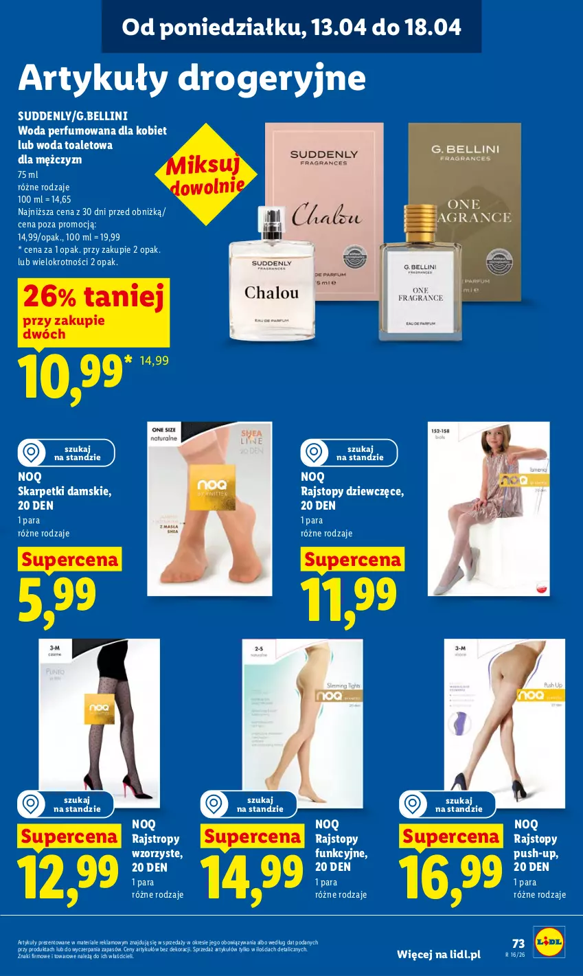 Gazetka promocyjna Lidl - Gazetka ważna od 13.04 do 15.04 - ważna 13.04 do 15.04.2026 - strona 79 - produkty: Bell, Karp, Perfum, Rajstopy, Skarpetki, Top, Woda, Woda perfumowana, Woda toaletowa