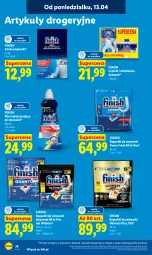 Gazetka promocyjna Lidl - Gazetka ważna od 13.04 do 15.04 - Gazetka - ważna od 15.04 do 15.04.2026 - strona 80 - produkty: Sól, Finish, Płyn nabłyszczający, Zmywarki