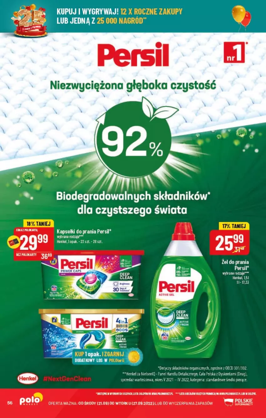 Gazetka promocyjna PoloMarket - Gazetka pomocyjna - ważna 21.09 do 27.09.2022 - strona 56 - produkty: Gra, Kapsułki do prania, Persil