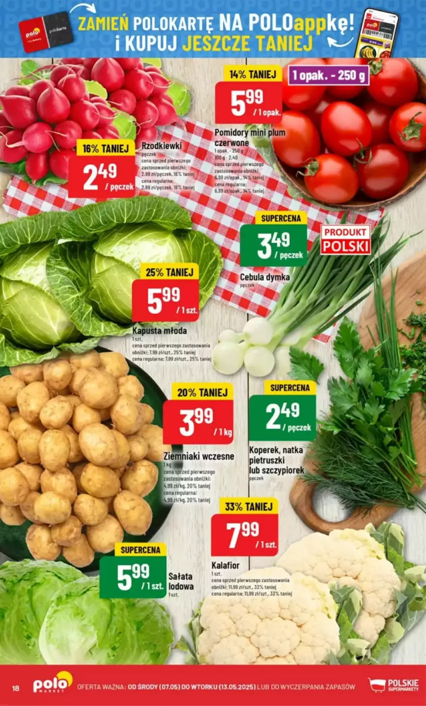 Gazetka promocyjna PoloMarket - ważna 07.05 do 13.05.2025 - strona 10 - produkty: Cebula, Kalafior, Sałat, Ziemniaki