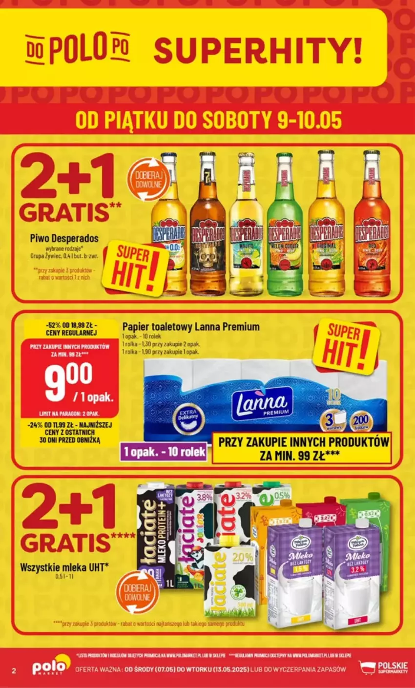 Gazetka promocyjna PoloMarket - ważna 07.05 do 13.05.2025 - strona 12 - produkty: Desperados, Papier, Papier toaletowy, Piwo