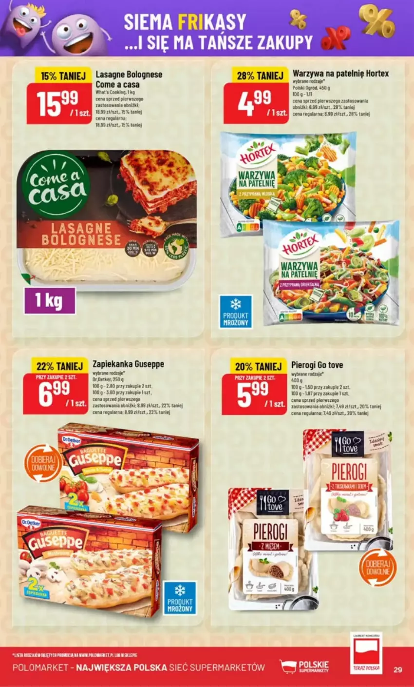 Gazetka promocyjna PoloMarket - ważna 07.05 do 13.05.2025 - strona 22 - produkty: Hortex, Lasagne, Lasagne bolognese, Pierogi, Warzywa, Zapiekanka