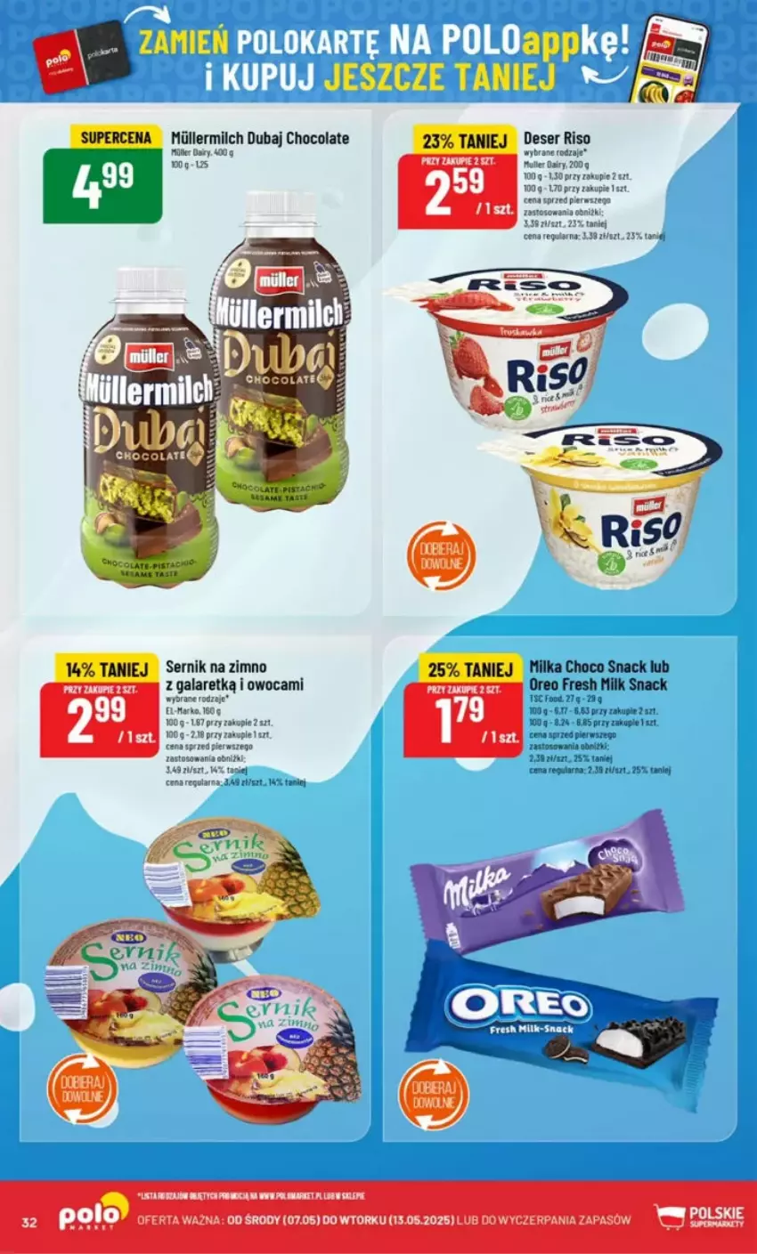 Gazetka promocyjna PoloMarket - ważna 07.05 do 13.05.2025 - strona 26 - produkty: Deser, Gala, Milka, Oreo, Ser