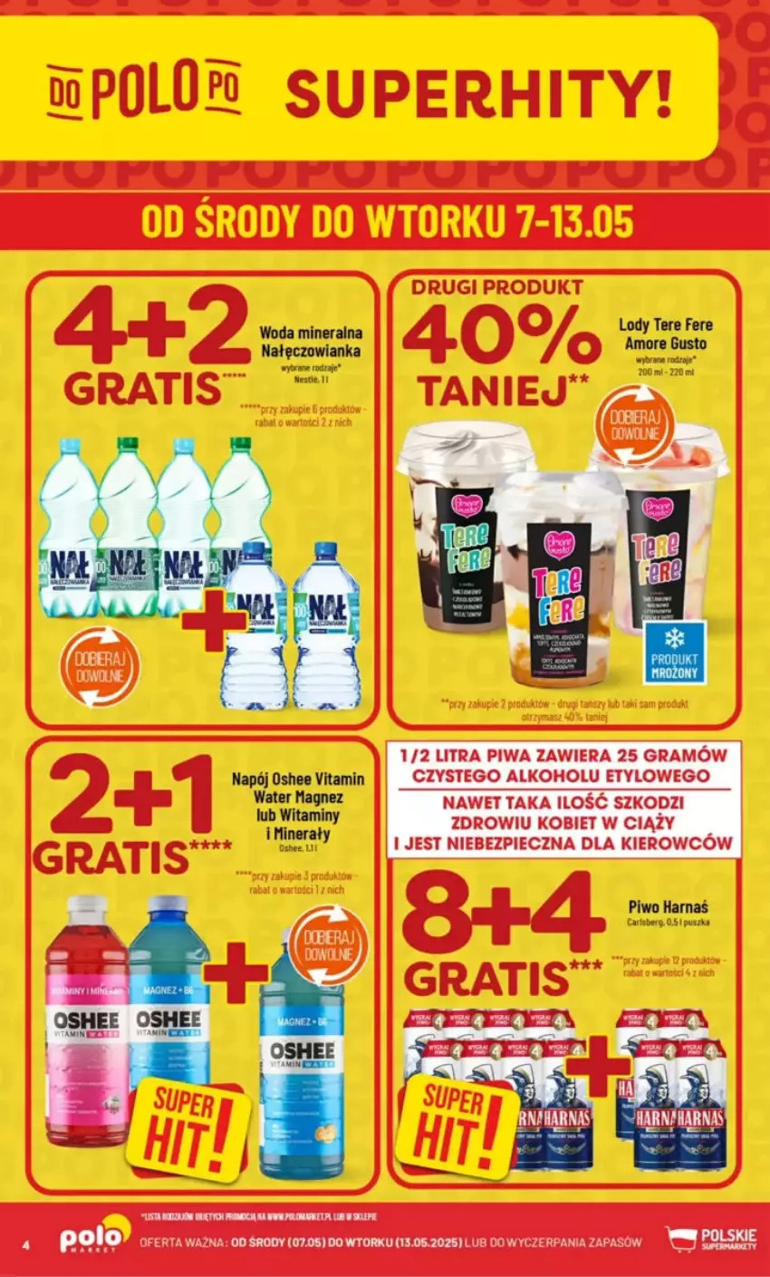 Gazetka promocyjna PoloMarket - ważna 07.05 do 13.05.2025 - strona 34 - produkty: Fa, Gra, Harnaś, Lody, Nałęczowianka, Napój, Oshee, Piec, Piwa, Piwo, Tran, Woda, Woda mineralna