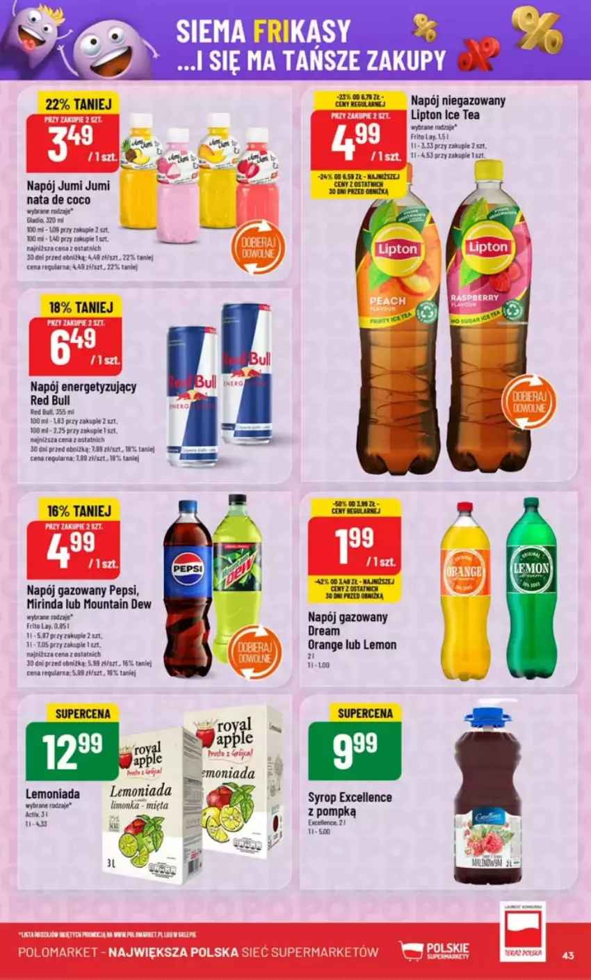 Gazetka promocyjna PoloMarket - ważna 07.05 do 13.05.2025 - strona 38 - produkty: Fa, Ice tea, Lipton, Mirinda, Napój, Napój gazowany, Napój niegazowany, Pepsi, Red Bull