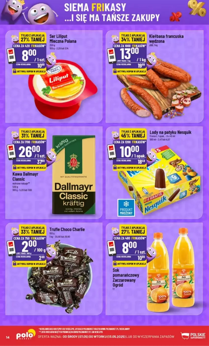 Gazetka promocyjna PoloMarket - ważna 07.05 do 13.05.2025 - strona 6 - produkty: Kiełbasa, Lody, Nesquik, Ogród, Ser, Sok