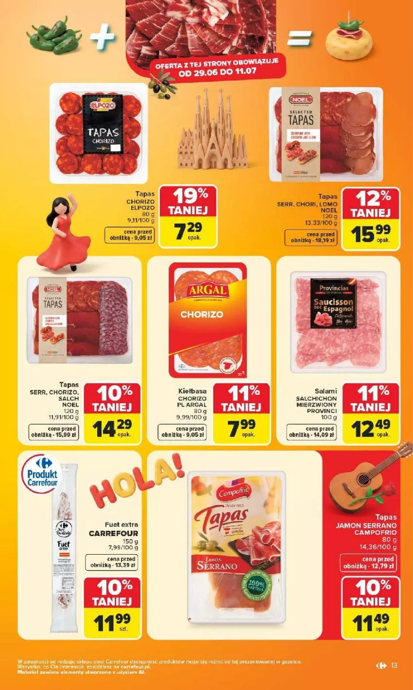 Gazetka promocyjna Carrefour - Gazetka Carrefour, Market z SUMIE najlepszy, od poniedziałku - ważna 29.06 do 04.07.2026 - strona 15 - produkty: Fa, Kiełbasa, Salami, Ser