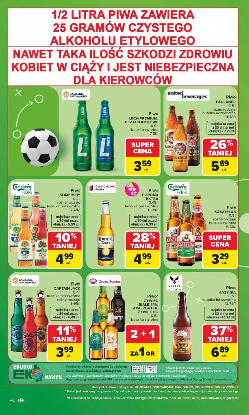 Gazetka promocyjna Carrefour - Gazetka Carrefour, Market z SUMIE najlepszy, od poniedziałku - ważna 29.06 do 04.07.2026 - strona 42 - produkty: Captain Jack, Fa, Gra, Kasztelan, Lech Premium, Piec, Piwa, Piwo, Puma