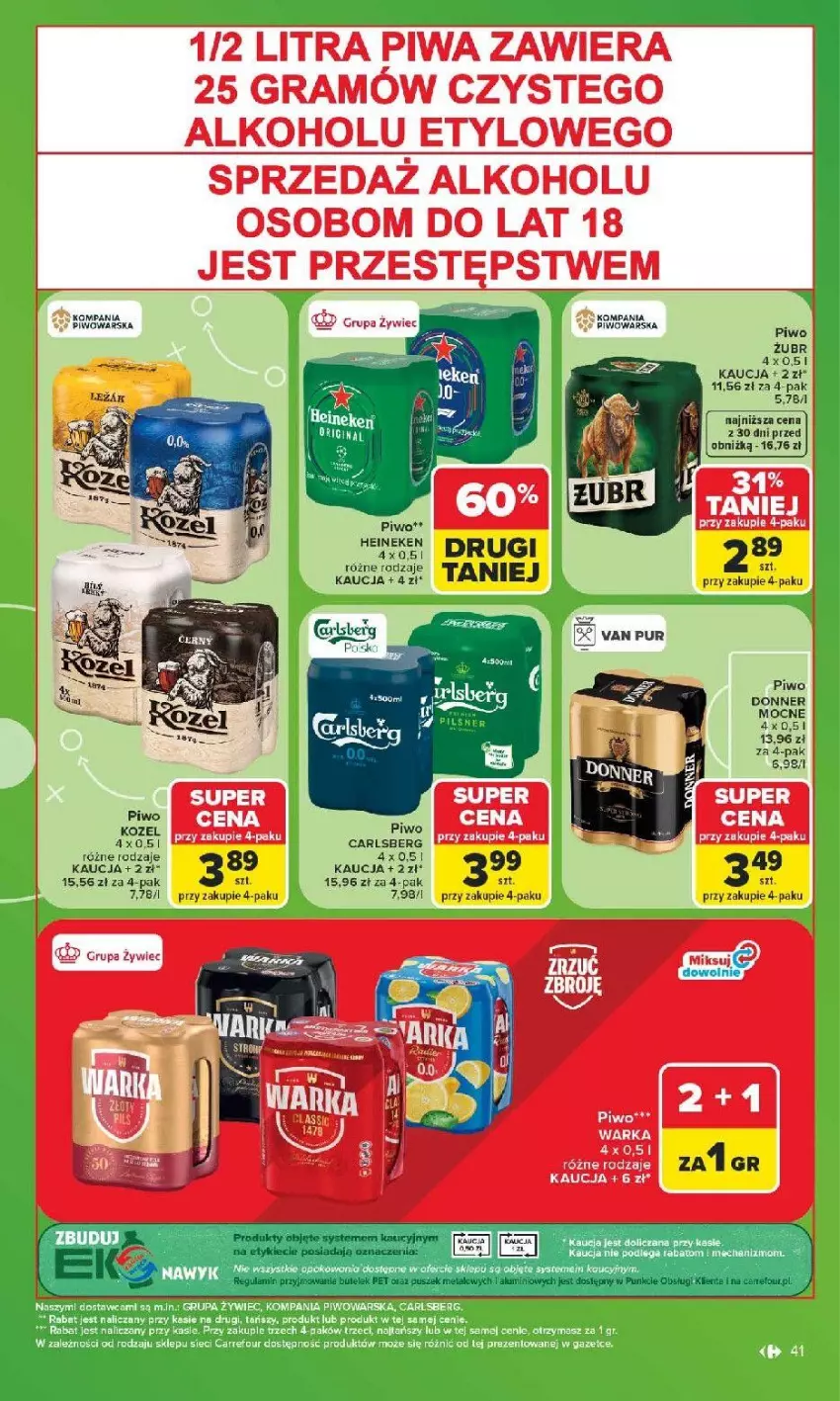 Gazetka promocyjna Carrefour - Gazetka Carrefour, Market z SUMIE najlepszy, od poniedziałku - ważna 29.06 do 04.07.2026 - strona 43 - produkty: Carlsberg, Gra, Kozel, Piwa, Piwo
