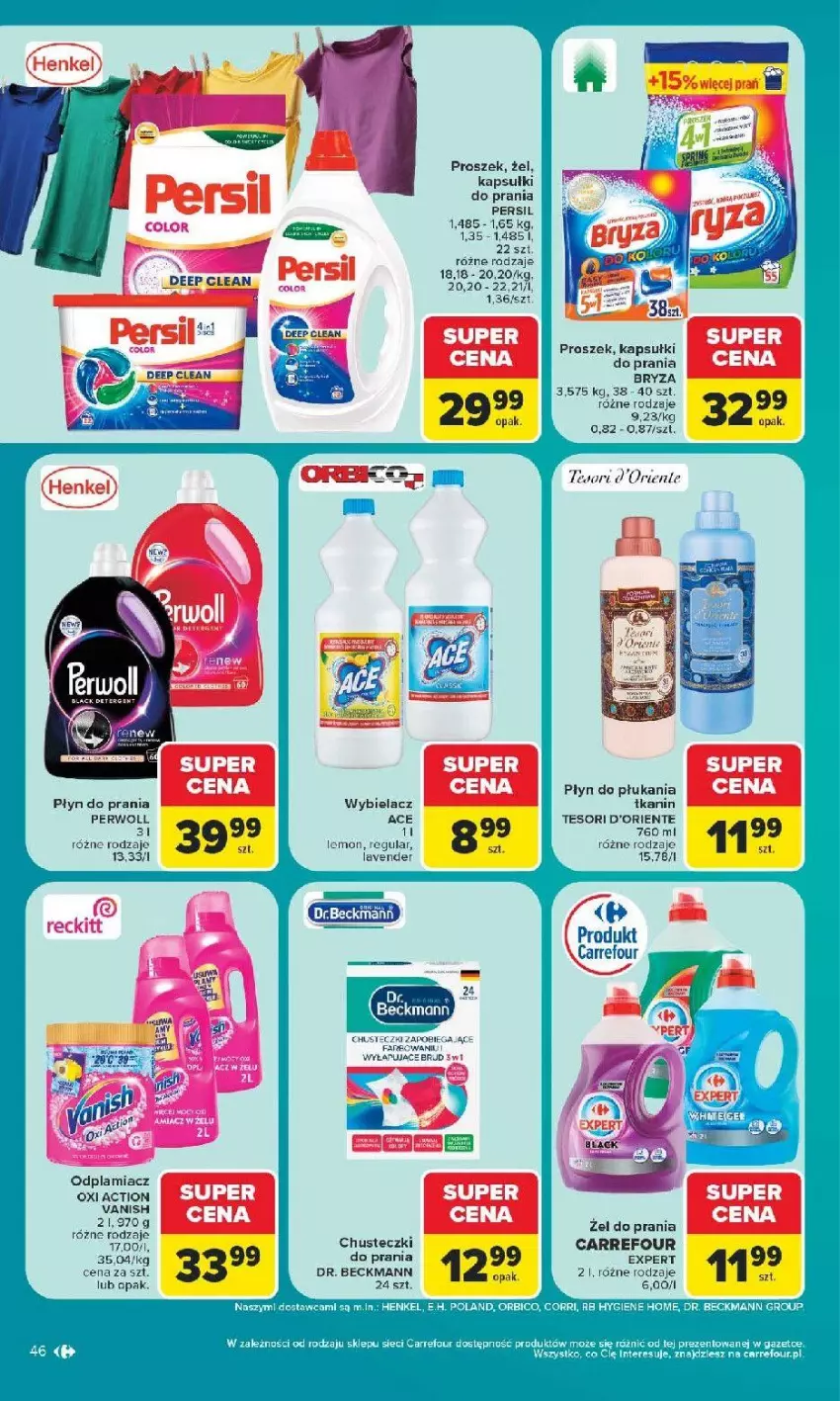 Gazetka promocyjna Carrefour - Gazetka Carrefour, Market z SUMIE najlepszy, od poniedziałku - ważna 29.06 do 04.07.2026 - strona 48 - produkty: Bryza, Chusteczki, Fa, Kapsułki do prania, Odplamiacz, Persil, Perwoll, Płyn do płukania, Płyn do prania, Vanish
