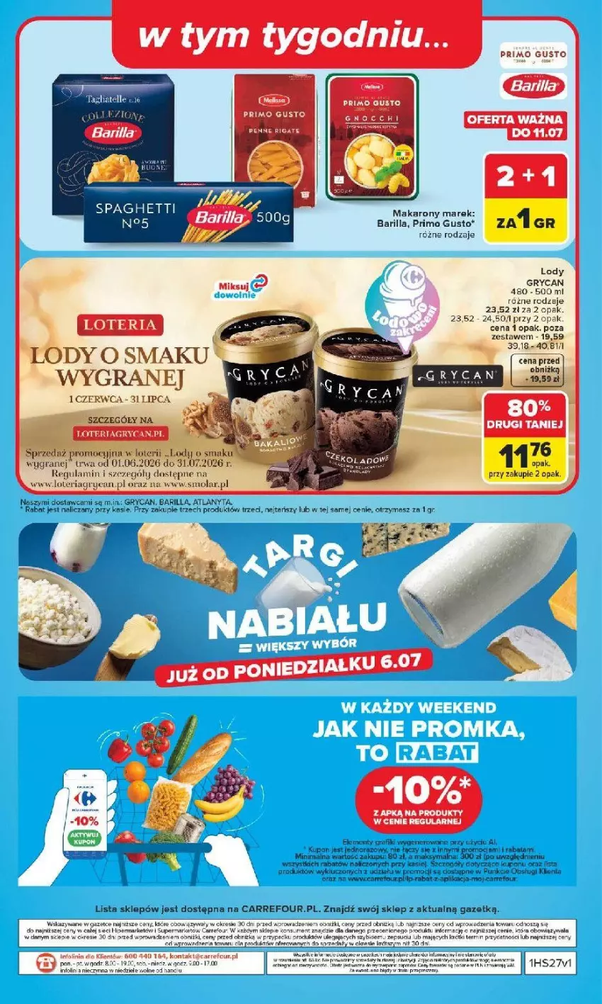 Gazetka promocyjna Carrefour - Gazetka Carrefour, Market z SUMIE najlepszy, od poniedziałku - ważna 29.06 do 04.07.2026 - strona 50 - produkty: Barilla, Fa, Gra, Gry, Lody, Noż, Por, Spaghetti, Tagliatelle