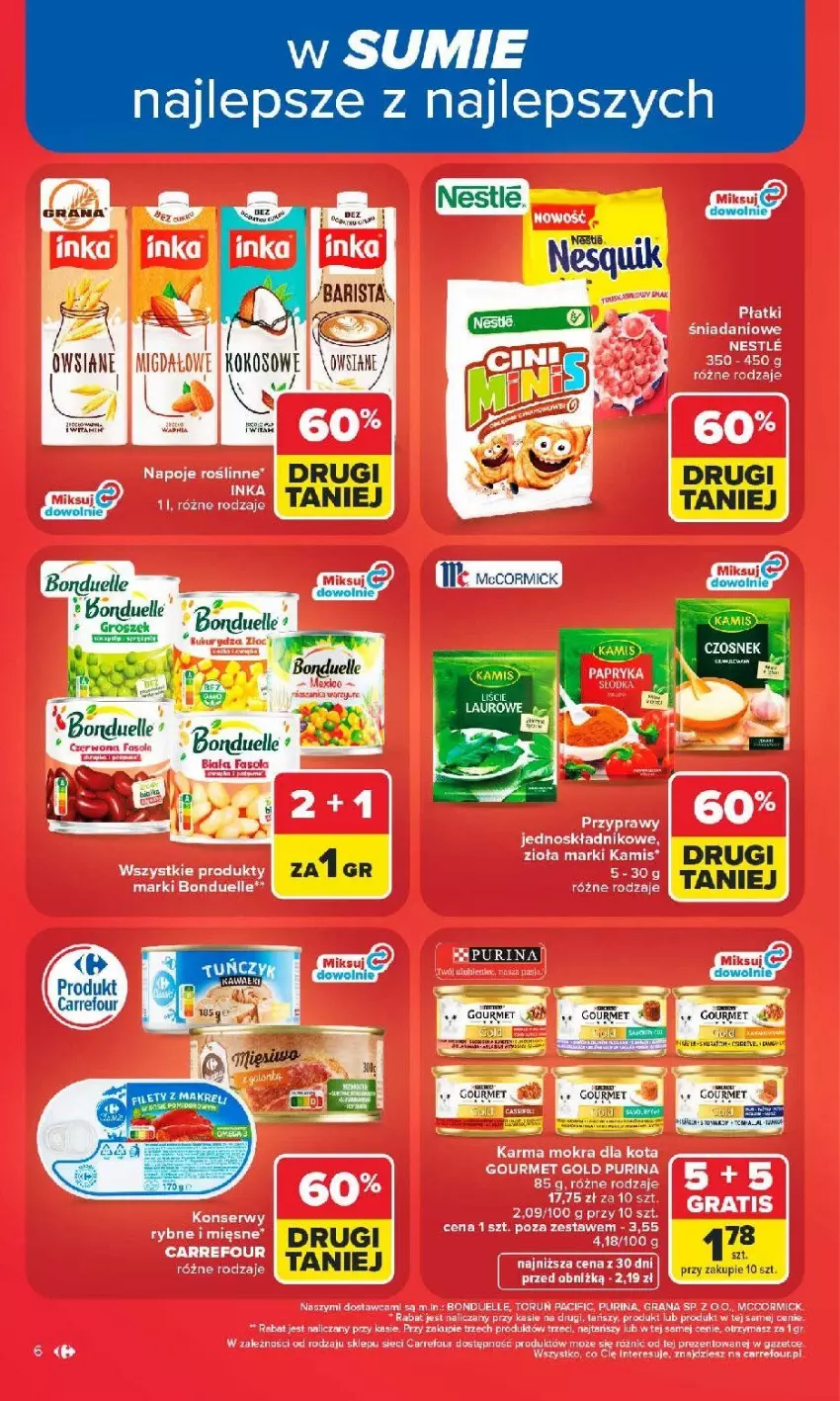 Gazetka promocyjna Carrefour - Gazetka Carrefour, Market z SUMIE najlepszy, od poniedziałku - ważna 29.06 do 04.07.2026 - strona 8 - produkty: Bonduelle, Czosnek, Fa, Gra, Groszek, K2, Kokos
