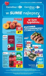 Gazetka promocyjna Carrefour - Gazetka Carrefour, Market z SUMIE najlepszy, od poniedziałku - Gazetka - ważna od 04.07 do 04.07.2026 - strona 1 - produkty: Mozzarella, Ser, Kawa ziarnista, Burrata, Kawa, Coca-Cola, Napój gazowany, Brzoskwinie, Fanta, Sprite, Napój, Fa
