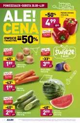 Gazetka promocyjna Aldi - Gazetka - ważna od 04.09 do 04.09.2021 - strona 2 - produkty: Cebula, Warzywa, Papryka czerwona, Papryka, Ogórek, Owoce, Arbuz