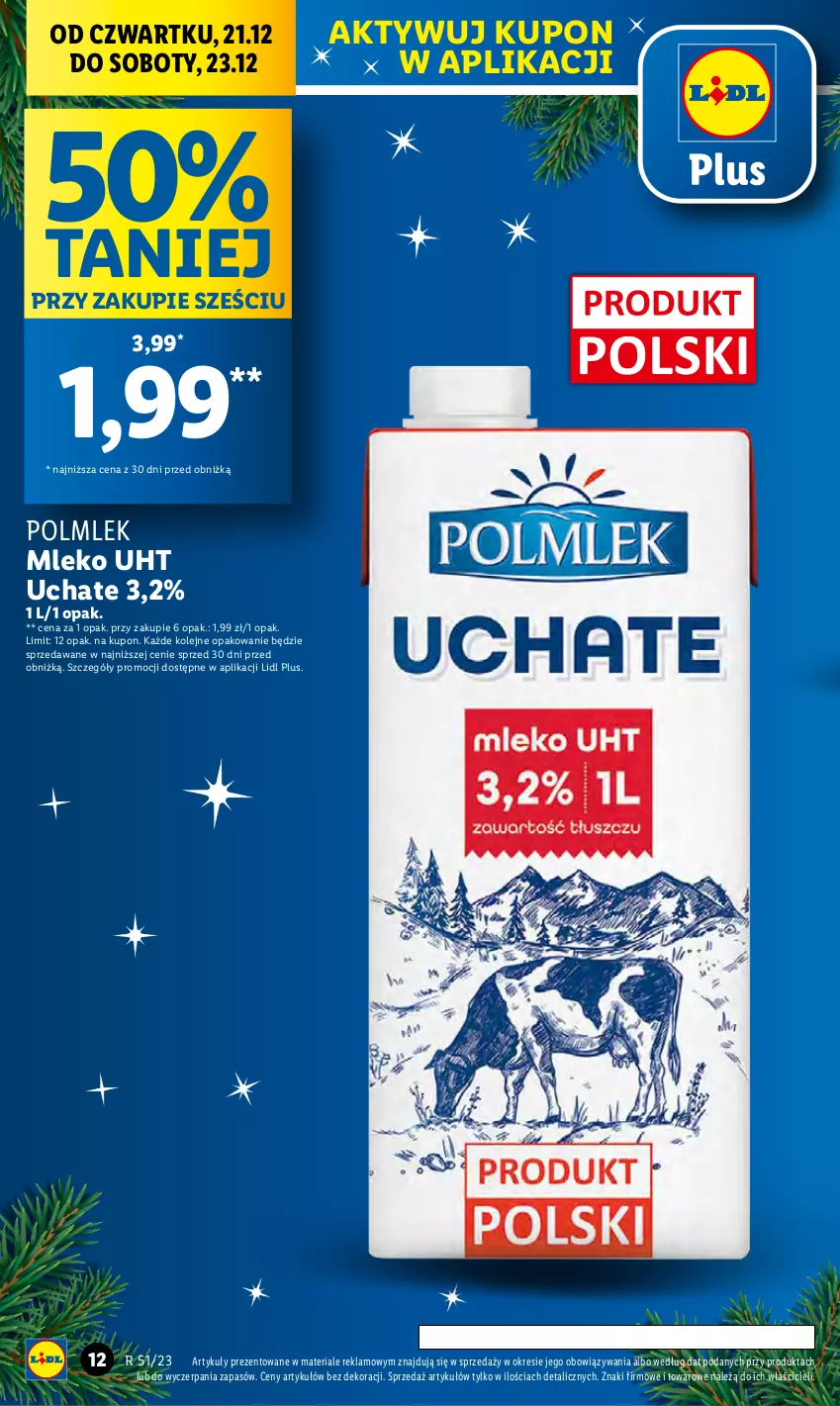 Gazetka promocyjna Lidl - GAZETKA - ważna 21.12 do 23.12.2023 - strona 12 - produkty: Mleko, Olej, POLMLEK