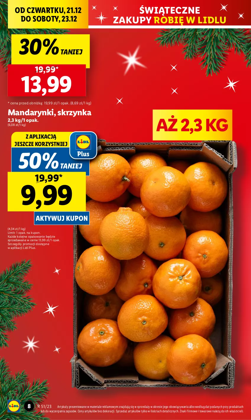 Gazetka promocyjna Lidl - GAZETKA - ważna 21.12 do 23.12.2023 - strona 8 - produkty: Mandarynki, Olej