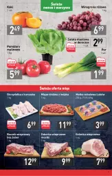Gazetka promocyjna Stokrotka - Market - Gazetka - ważna od 27.10 do 27.10.2021 - strona 3 - produkty: Kurczak, Warzywa, Por, Sałata masłowa, Kaki, Sałat, Winogrona, Skrzydełka z kurczaka, Boczek, Owoce, Wino, Golonka wieprzowa, Masło, Pomidory, Mięso, Boczek wieprzowy