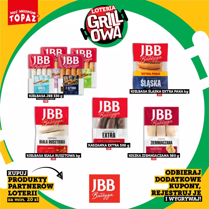 Gazetka promocyjna Topaz - Gazetka - ważna 20.04 do 14.06.2026 - strona 26 - produkty: Gry, Kasza, Kaszanka, Kiełbasa, Kiełbasa biała, Kiełbasa śląska