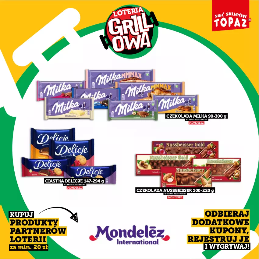 Gazetka promocyjna Topaz - Gazetka - ważna 20.04 do 14.06.2026 - strona 47 - produkty: Ciastka, Czekolada, Delicje, Gry, Milka, Ser