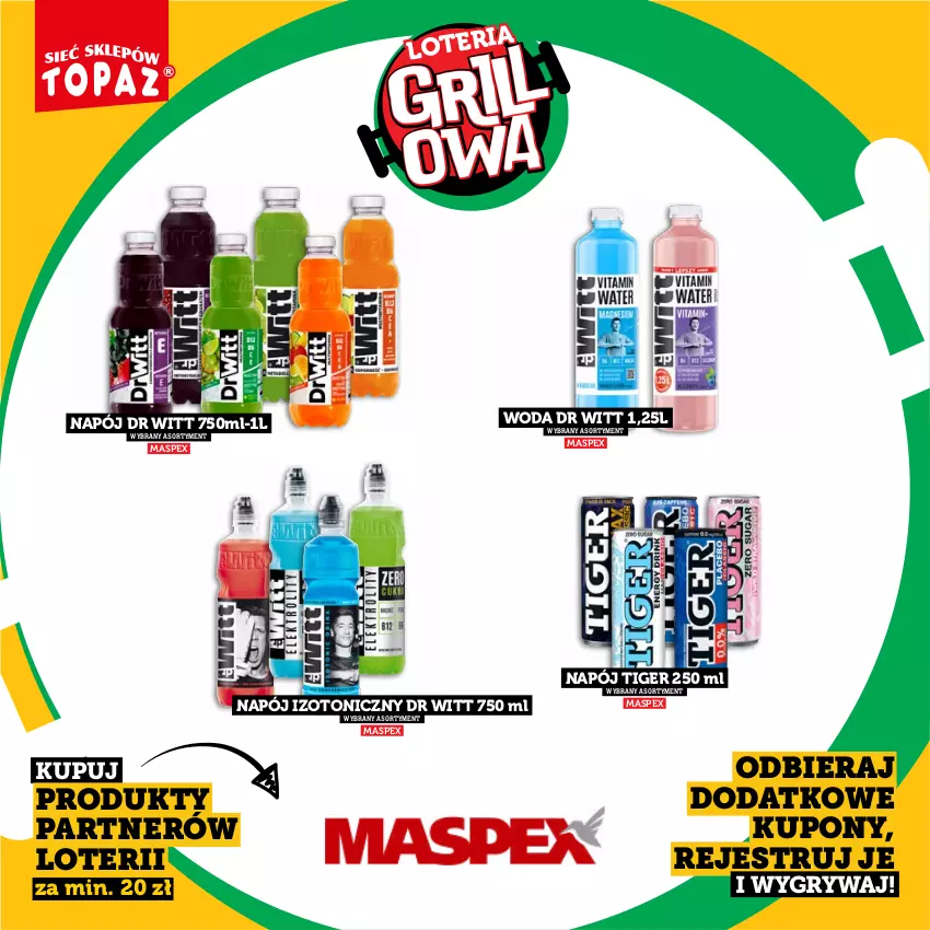 Gazetka promocyjna Topaz - Gazetka - ważna 20.04 do 14.06.2026 - strona 50 - produkty: Gry, Napój, Napój izotoniczny, Tiger, Woda