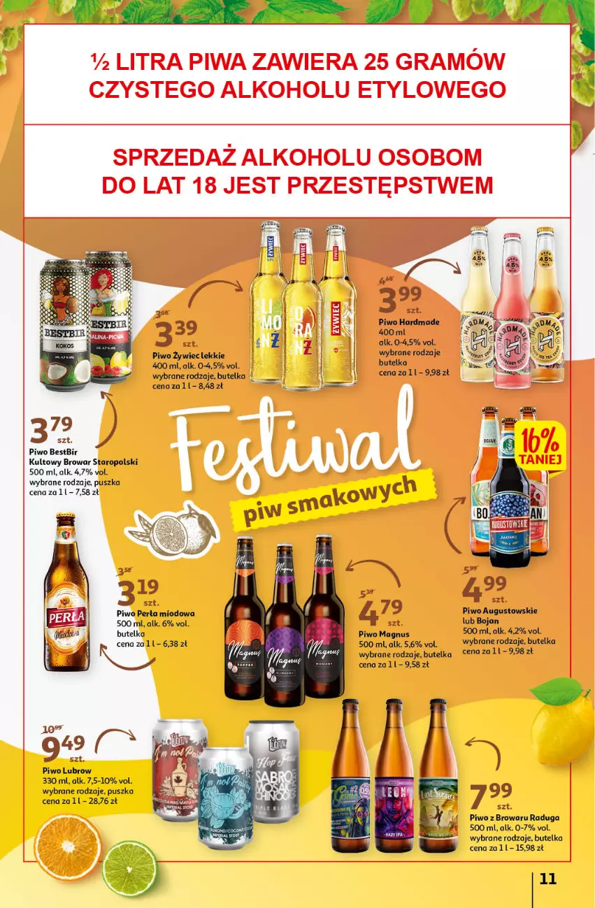 Gazetka promocyjna Auchan - przeNISKIE CENY PRZEwybór letnich napojów Hipermarkety - ważna 17.06 do 22.06.2022 - strona 11 - produkty: Perła, Piwo