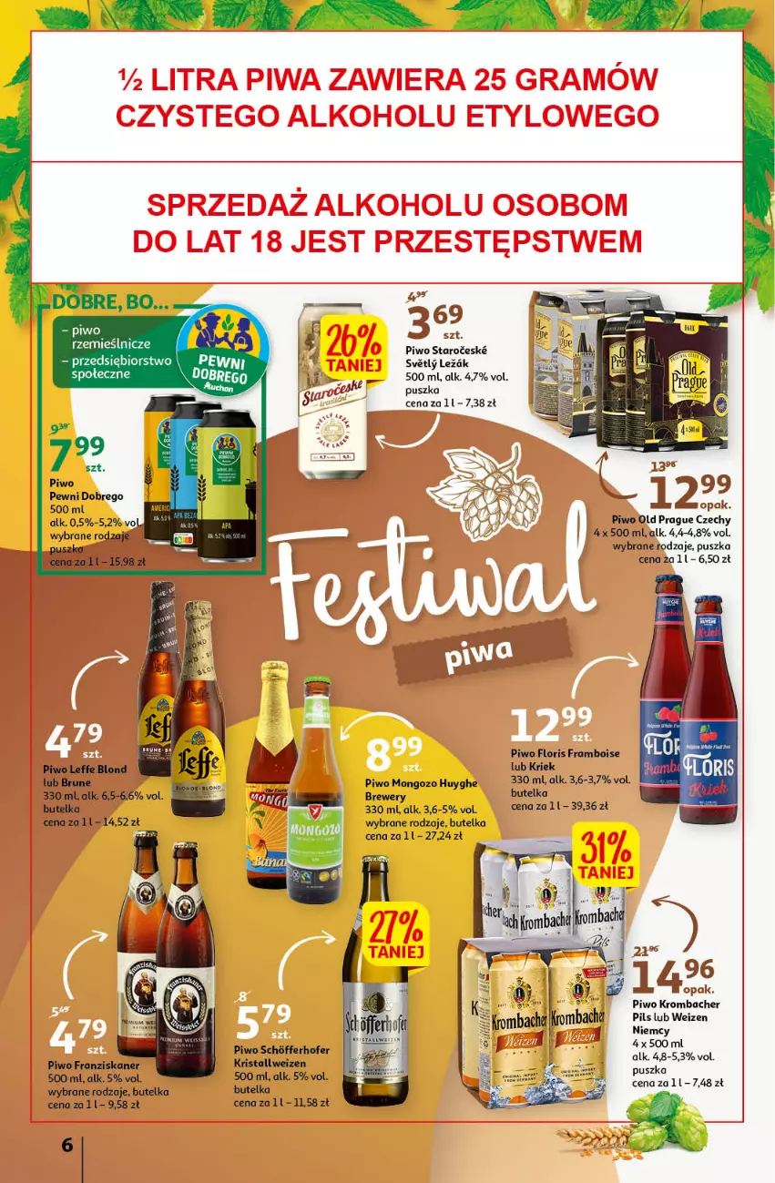 Gazetka promocyjna Auchan - przeNISKIE CENY PRZEwybór letnich napojów Hipermarkety - ważna 17.06 do 22.06.2022 - strona 6 - produkty: Piwo, Skaner